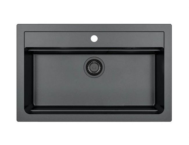 Granital pomivalno korito ATROX 40 - BLACK EDITION, enojno, črno, 790x500