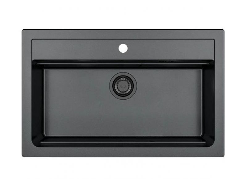Granital pomivalno korito ATROX 40 - BLACK EDITION, enojno, črno, 790x500