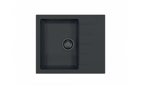 črno pomivalno korito s črnim odtokom, Alveus Cadit 10 Black Edition